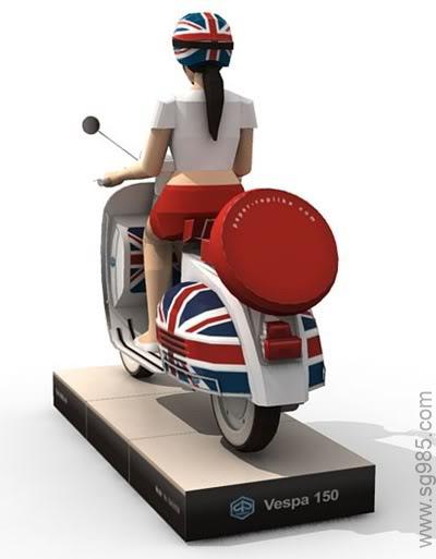 Vespa女郎纸模图纸