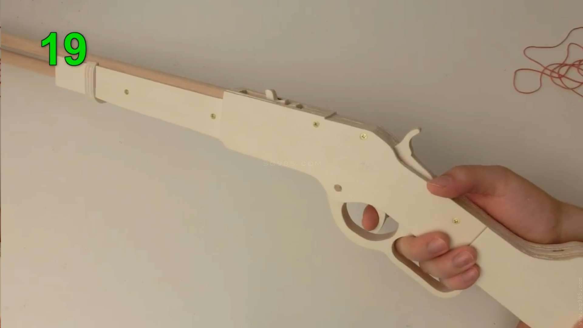 手指橡皮筋枪/怎么做皮筋木棍枪WGOG1008用木板制作一把可连发的橡皮筋玩具枪+图纸下载