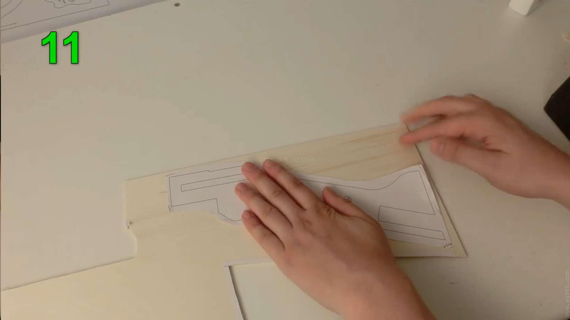 手指橡皮筋枪/怎么做皮筋木棍枪WGOG1008用木板制作一把可连发的橡皮筋玩具枪+图纸下载