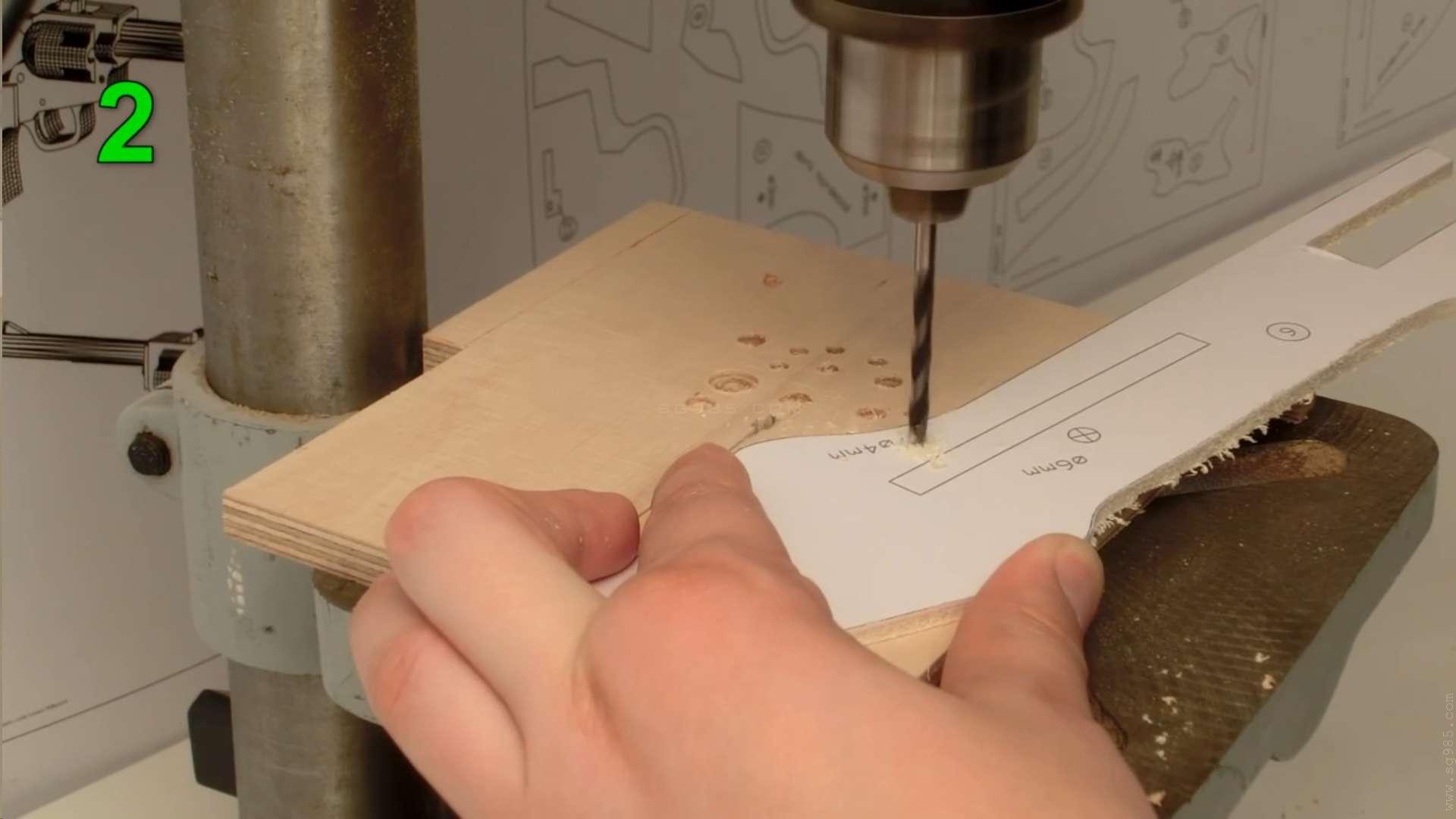 手指橡皮筋枪/怎么做皮筋木棍枪WGOG1008用木板制作一把可连发的橡皮筋玩具枪+图纸下载