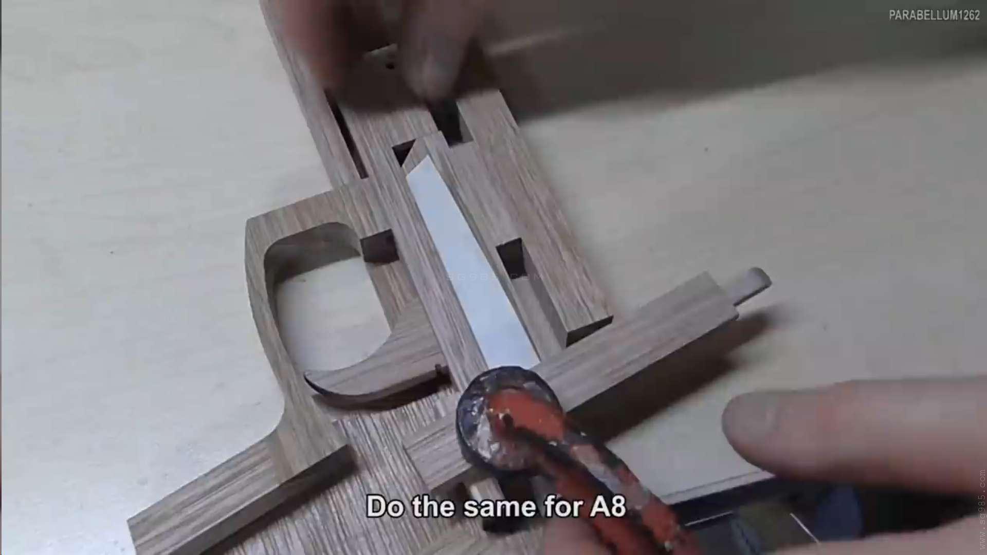 橡皮筋枪的做法/WGOG1002用木板制作一把可连发的橡皮筋玩具枪+图纸下载