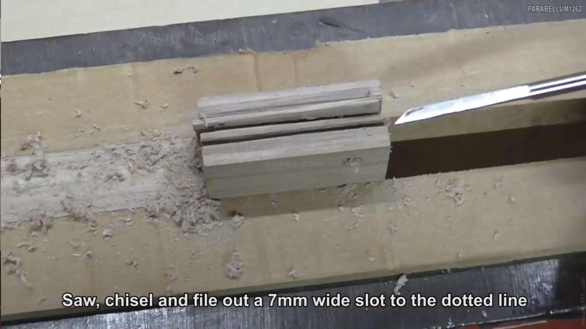 橡皮筋枪的做法/WGOG1002用木板制作一把可连发的橡皮筋玩具枪+图纸下载