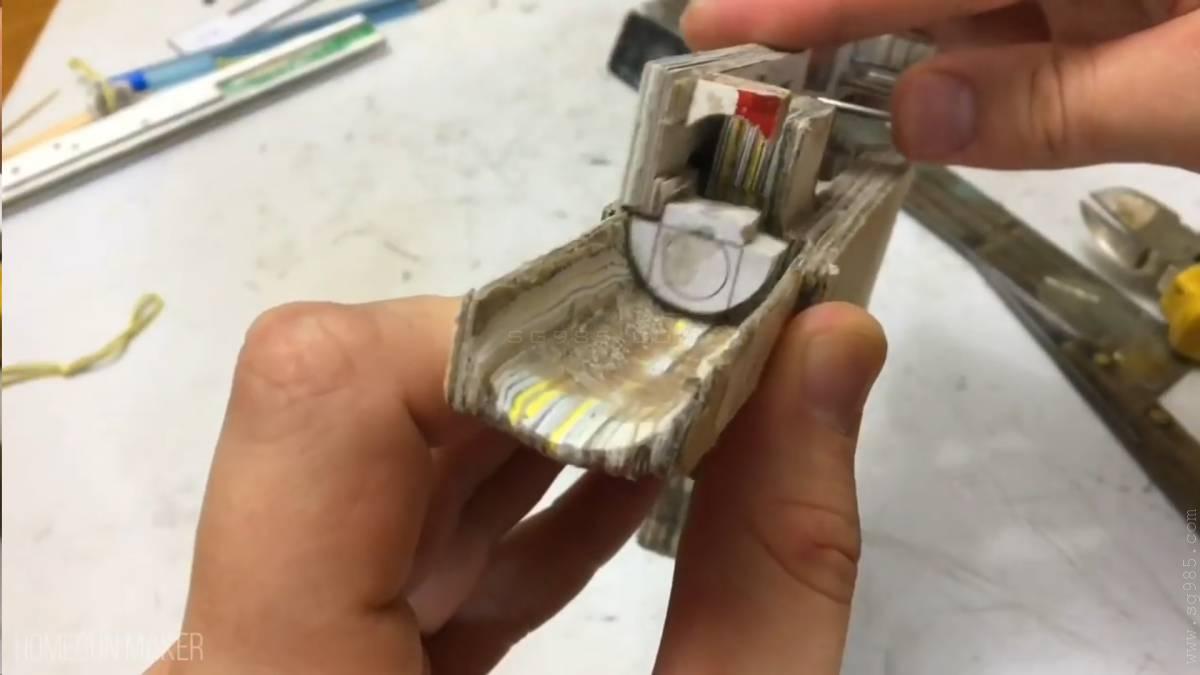 如何用纸板制作一把纸板枪wgog941纸板枪怎么做?/纸板枪可发射/纸板枪可发射子弹+制作图纸