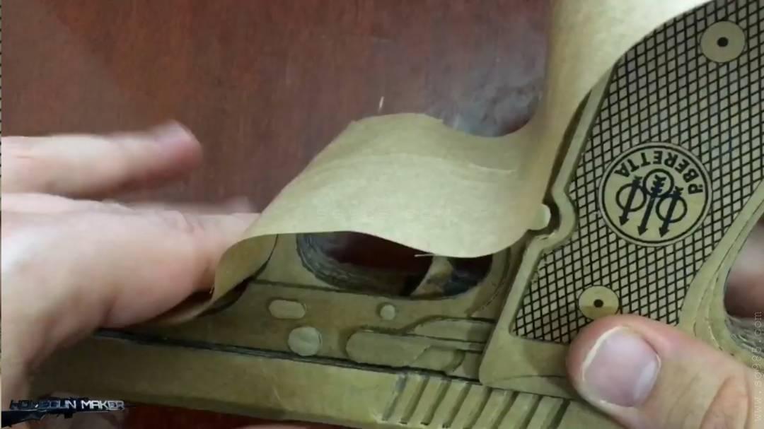 手工纸枪怎么做/用纸板做枪简单wgog931用纸板制作一把精致的纸板玩具枪+制作图纸下载