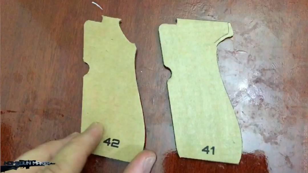 手工纸枪怎么做/用纸板做枪简单wgog931用纸板制作一把精致的纸板玩具枪+制作图纸下载