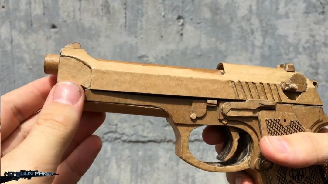 手工纸枪怎么做/用纸板做枪简单wgog931用纸板制作一把精致的纸板玩具枪+制作图纸下载
