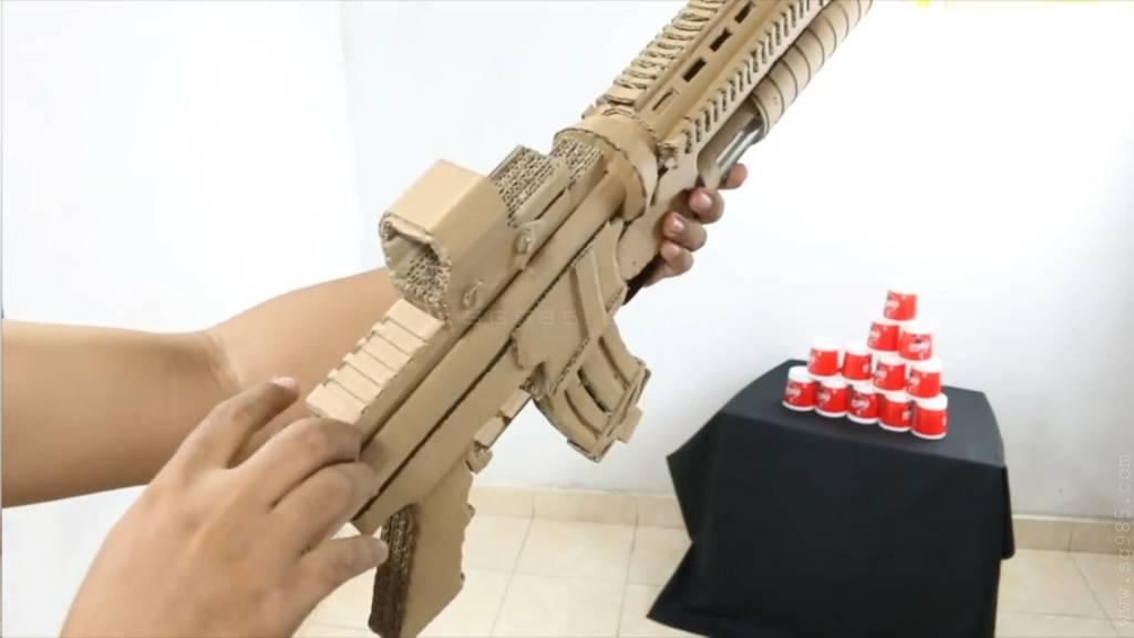 纸板枪教程图/瓦楞纸枪视频wgog913如何纸板制作硬纸枪和手雷玩具+视频教程