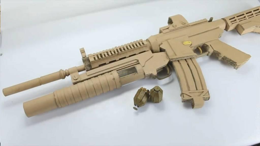 纸板枪教程图/瓦楞纸枪视频wgog913如何纸板制作硬纸枪和手雷玩具+视频教程