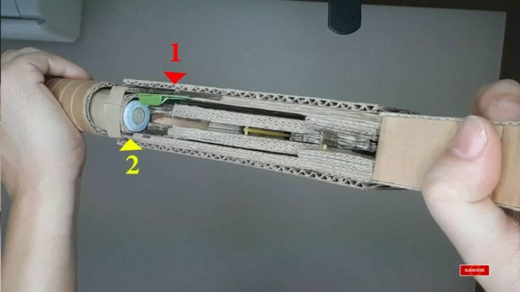 瓦楞纸枪械设计图/瓦楞纸枪可以发射视频wgog911用纸板制作来复枪纸板枪+制作图纸下载