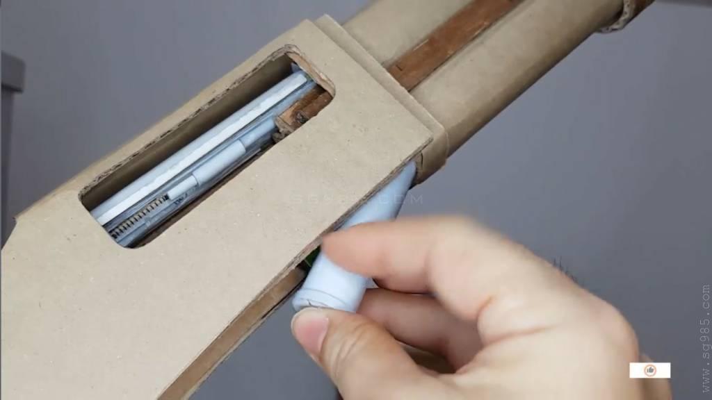 瓦楞纸枪械设计图/瓦楞纸枪可以发射视频wgog911用纸板制作来复枪纸板枪+制作图纸下载