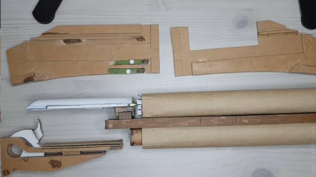 瓦楞纸枪械设计图/瓦楞纸枪可以发射视频wgog911用纸板制作来复枪纸板枪+制作图纸下载