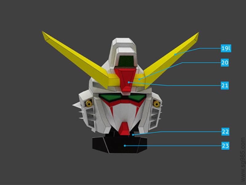 destiny gundam papercraft head