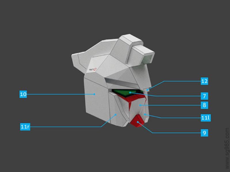 destiny gundam papercraft head