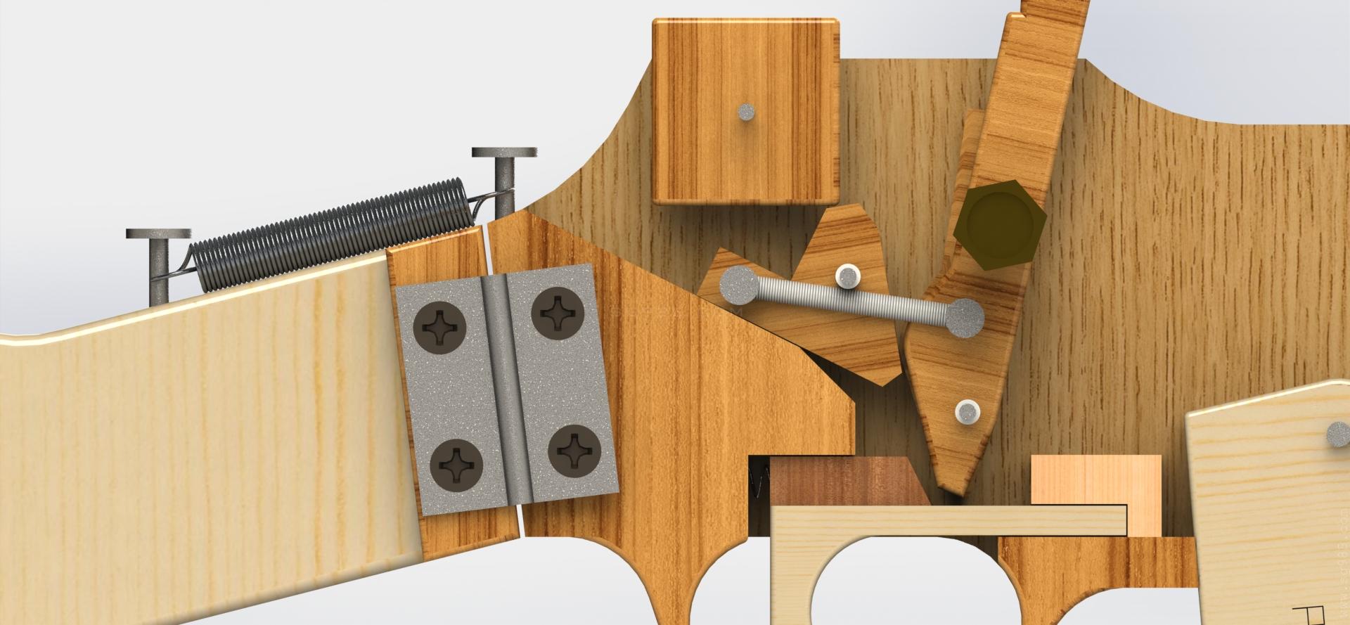 木头皮筋枪/连发橡皮筋枪制作教程WGOG1012用木板制作一把可连发的橡皮筋玩具枪+结构图纸