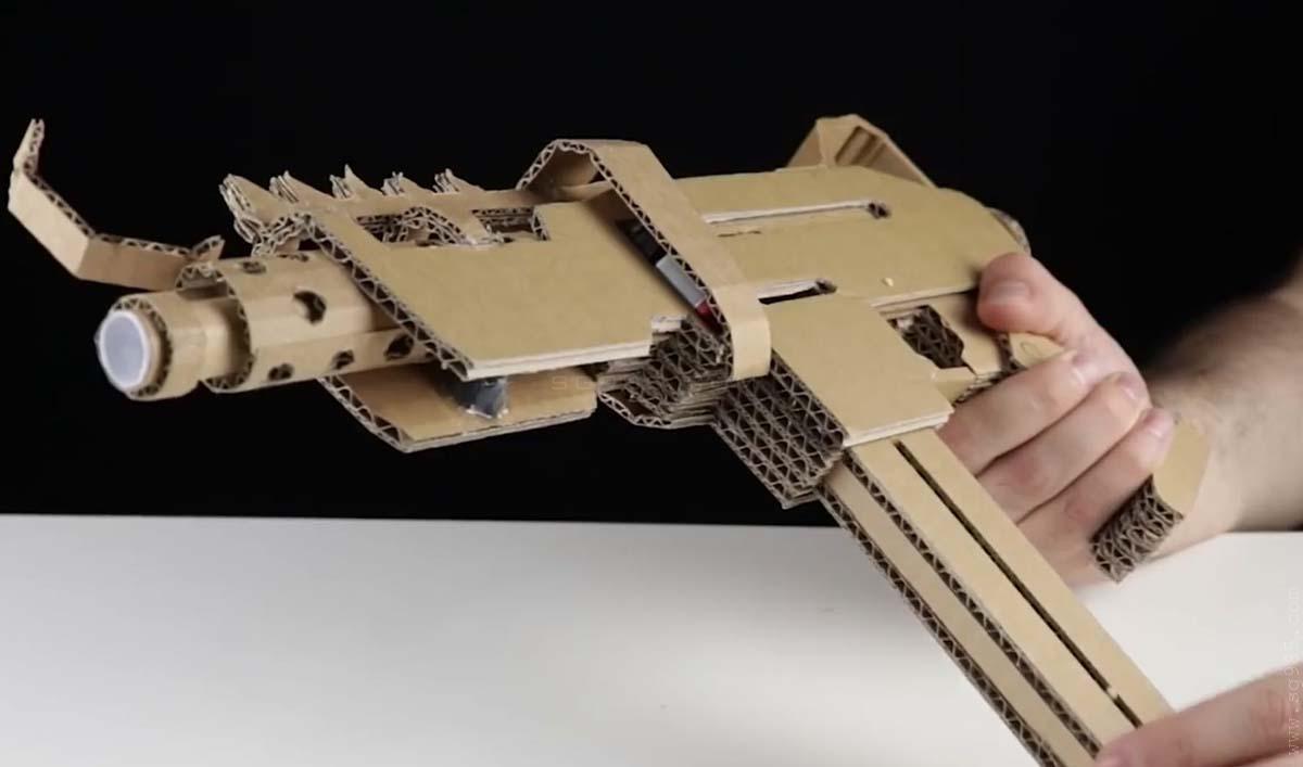 纸板枪设计图尺寸及步骤/纸板枪教程可发射<br>wgog952如何用纸板制作冲锋枪+制作图纸