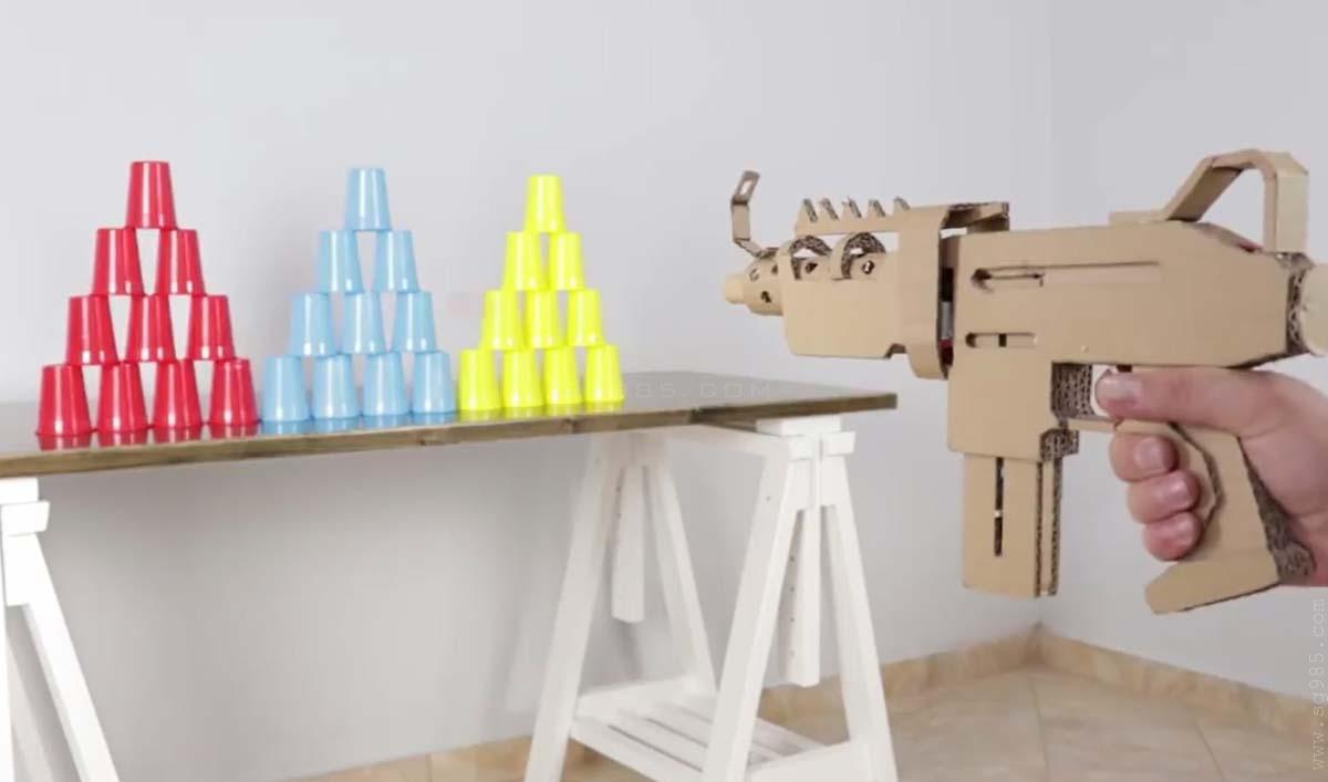 纸板枪设计图尺寸及步骤/纸板枪教程可发射<br>wgog952如何用纸板制作冲锋枪+制作图纸