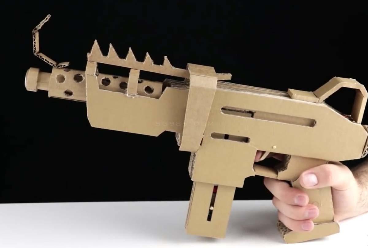 纸板枪设计图尺寸及步骤/纸板枪教程可发射<br>wgog952如何用纸板制作冲锋枪+制作图纸