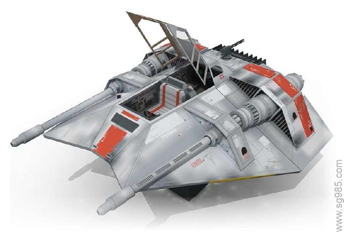 1比20星球大战之叛军雪地战机（snowspeeder）纸模
