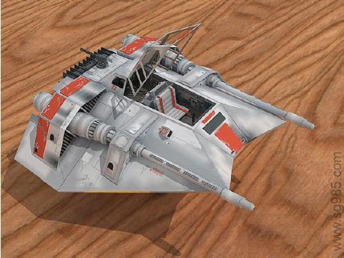 1比20星球大战之叛军雪地战机（snowspeeder）纸模