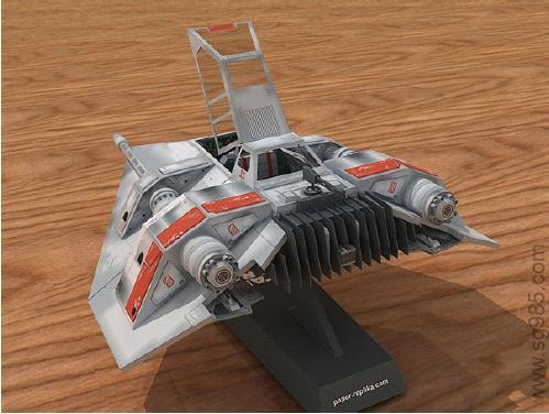 1比20星球大战之叛军雪地战机（snowspeeder）纸模