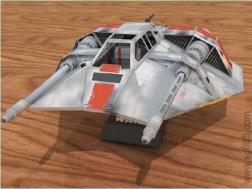 1比20星球大战之叛军雪地战机（snowspeeder）纸模