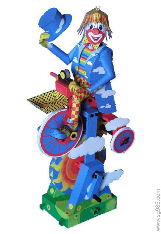 可动骑三轮车的小丑