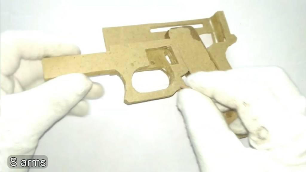 瓦楞纸枪图纸下载/手工纸板枪可发射wgog915用纸板制作纸板玩具枪+制作图纸