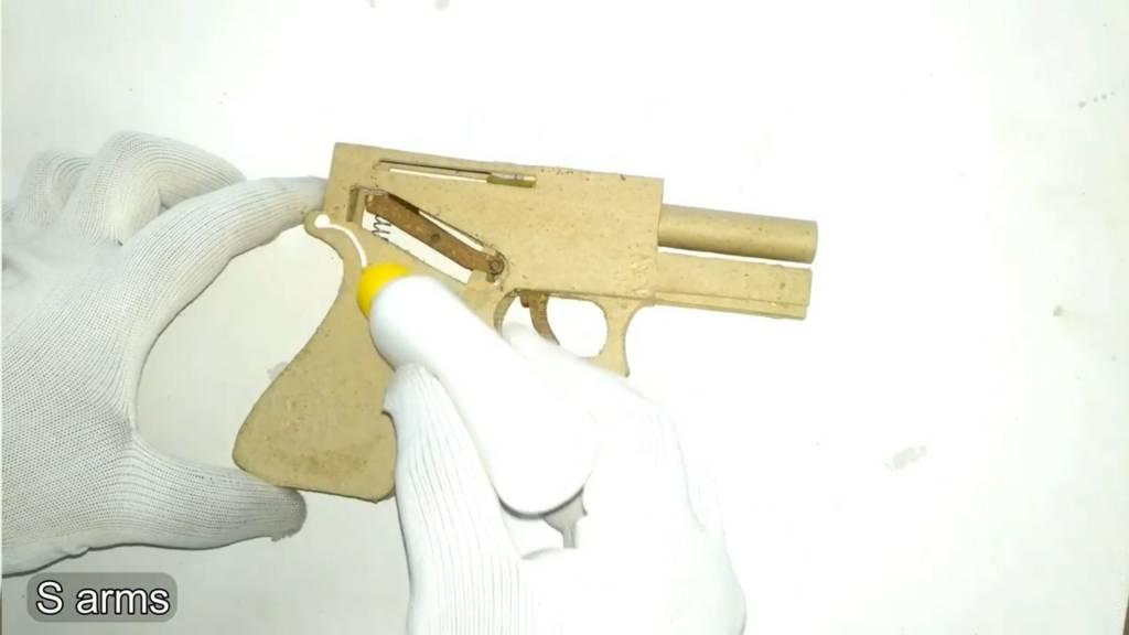 瓦楞纸枪图纸下载/手工纸板枪可发射wgog915用纸板制作纸板玩具枪+制作图纸