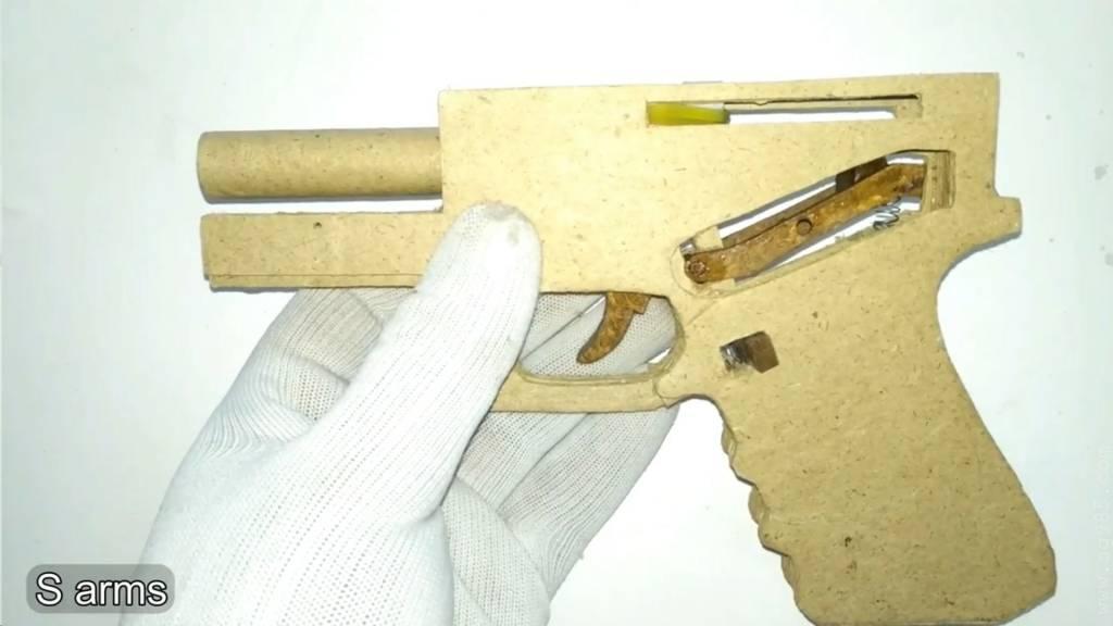 瓦楞纸枪图纸下载/手工纸板枪可发射wgog915用纸板制作纸板玩具枪+制作图纸