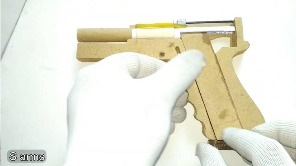 瓦楞纸枪图纸下载/手工纸板枪可发射wgog915用纸板制作纸板玩具枪+制作图纸