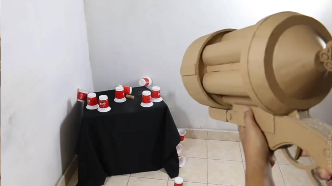 纸板手工枪/硬纸板手工枪/手工纸板枪wgog926迫击炮纸板枪+制作图纸下载