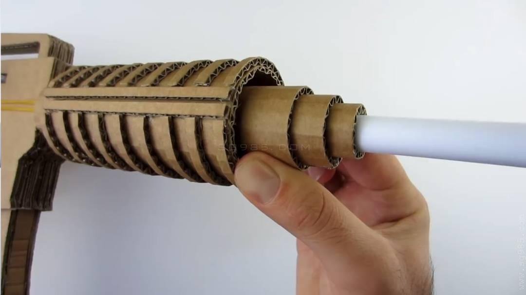 纸板玩具枪/用纸做一把枪/用纸板做枪wgog935用纸板制作可发射的纸板枪+制作图纸下载