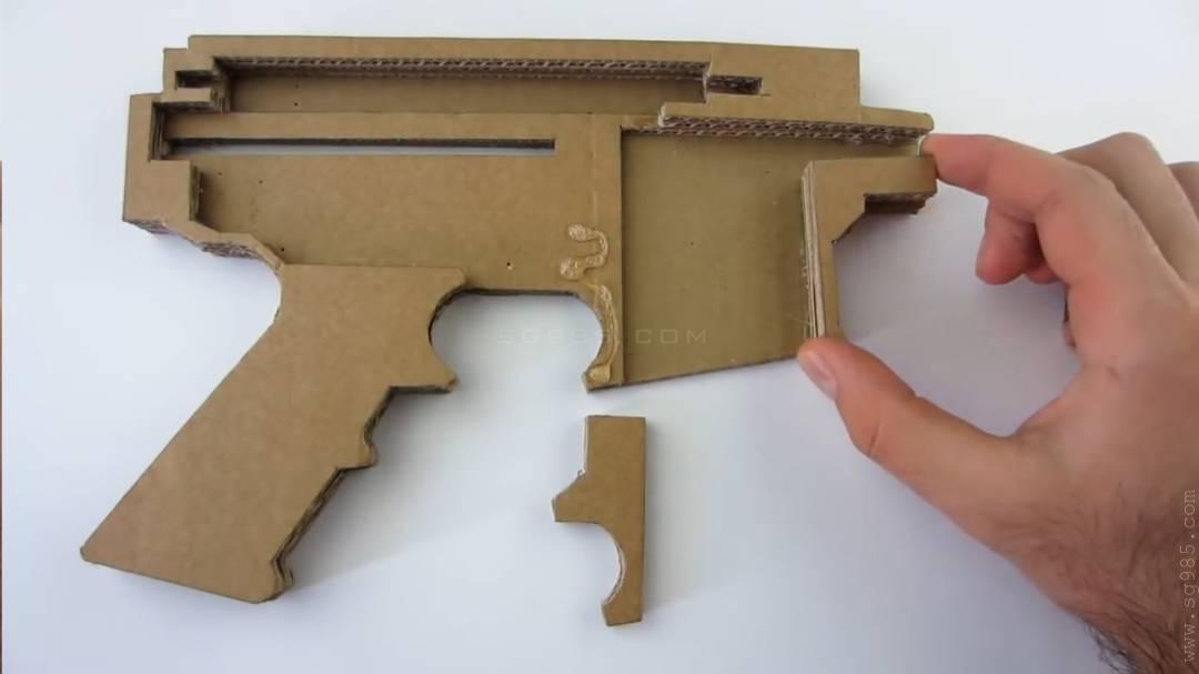 纸板玩具枪/用纸做一把枪/用纸板做枪wgog935用纸板制作可发射的纸板枪+制作图纸下载