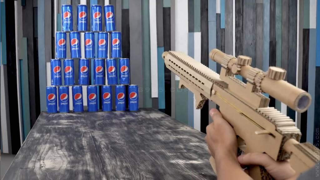 瓦楞纸枪怎么做能发射子弹wgog914如何纸板制造可以射击塔兰战术AR-15的纸板枪+制作图纸下载