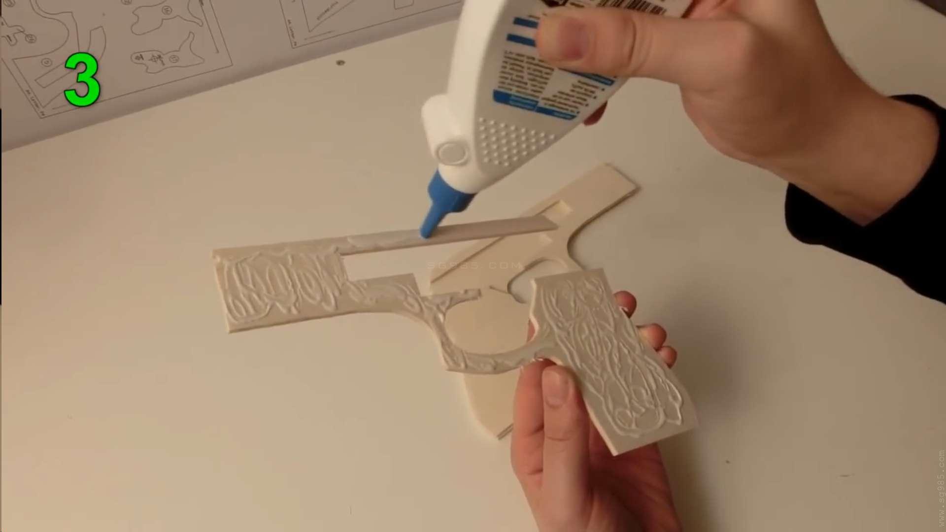 橡皮筋枪/连发橡皮筋枪的内部结构WGOG1001用木板制作一把可连发的橡皮筋玩具枪+制作图纸