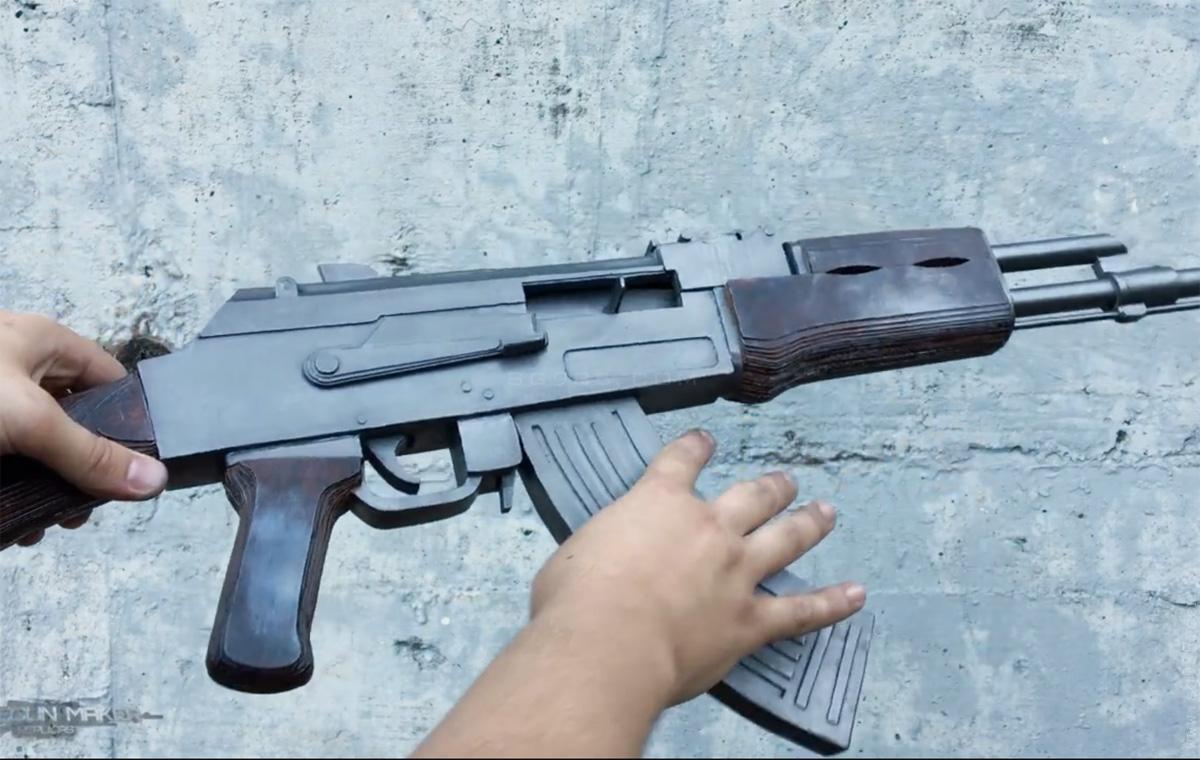 纸板AK的做法/纸板AK47怎么做?/纸板AK连发wgog943用纸板制作一把连发橡皮筋的纸板玩具枪+制作图纸