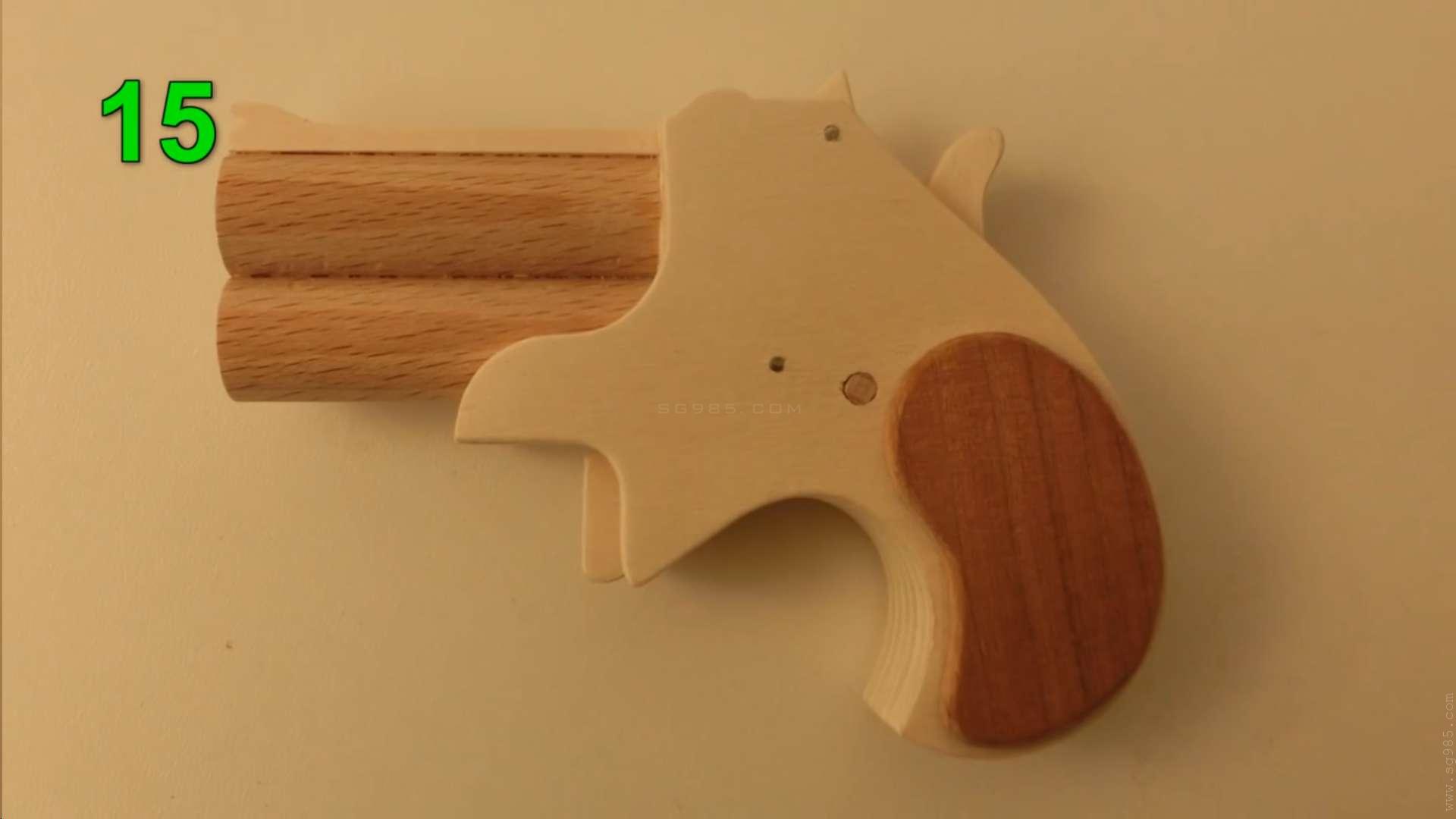 橡皮筋枪怎么安装/WGOG1005用木板制作一把可连发的橡皮筋玩具枪+图纸下载