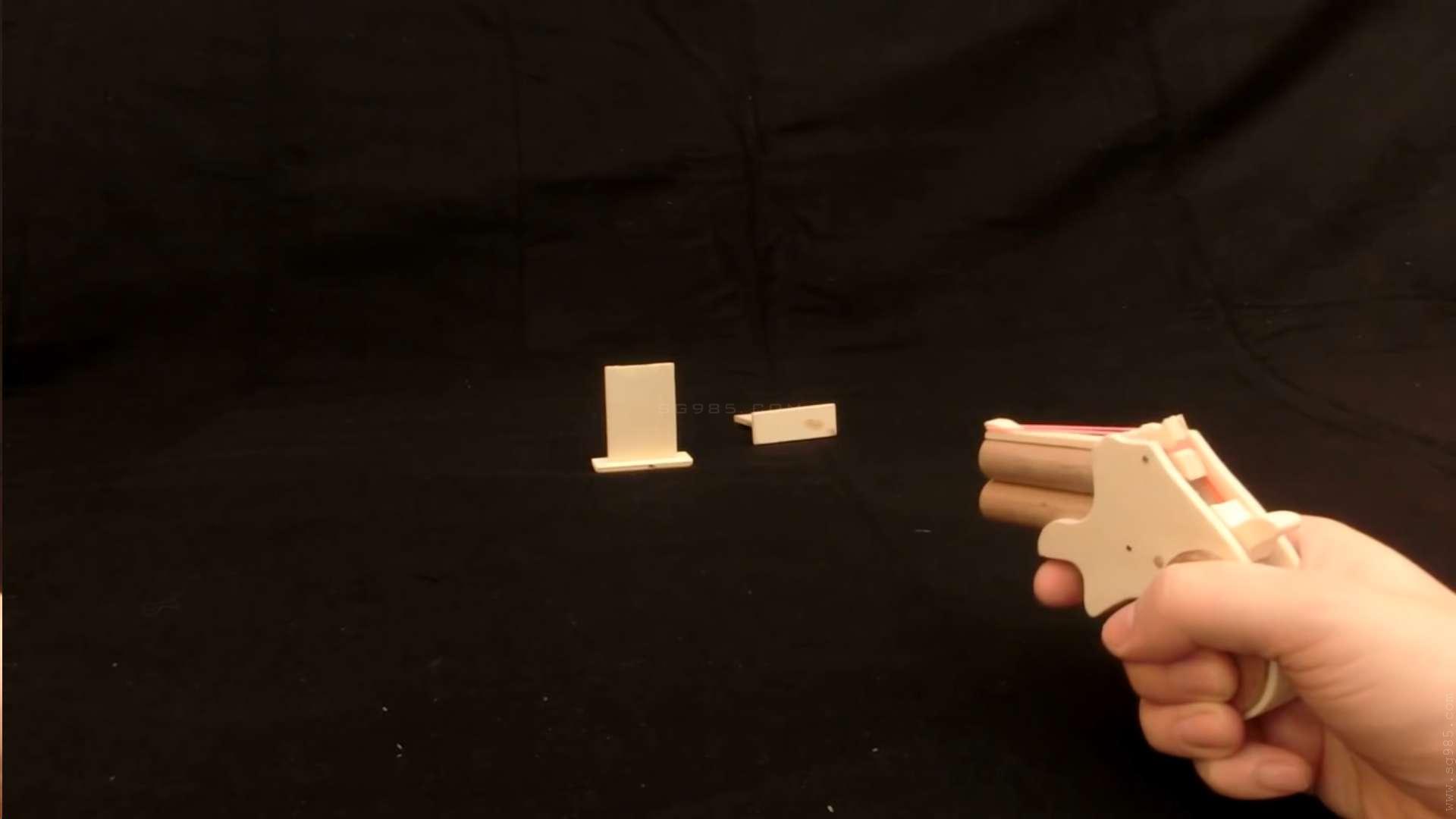 橡皮筋枪怎么安装/WGOG1005用木板制作一把可连发的橡皮筋玩具枪+图纸下载