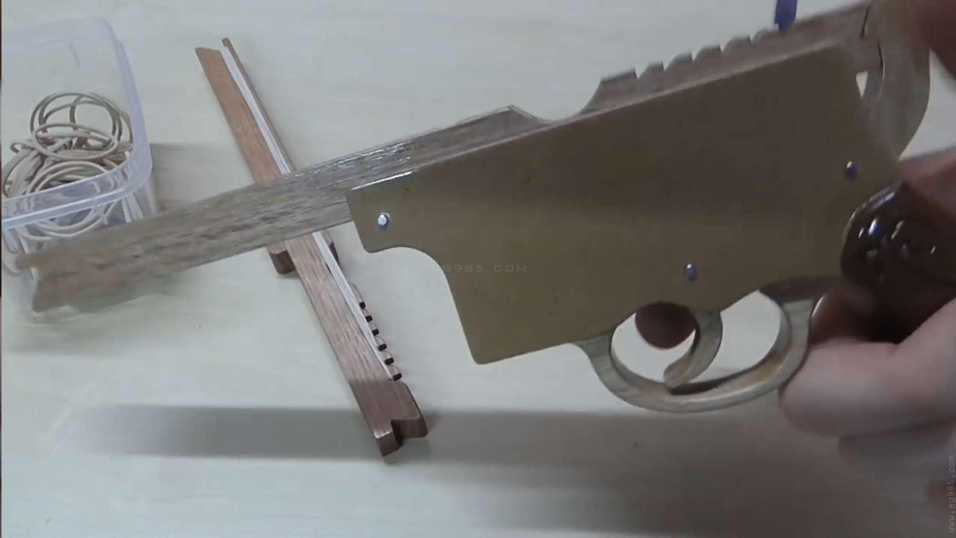 用纸做橡皮筋枪/连发橡皮筋枪如何做WGOG1011用木板制作一把可连发的橡皮筋玩具枪+图纸下载