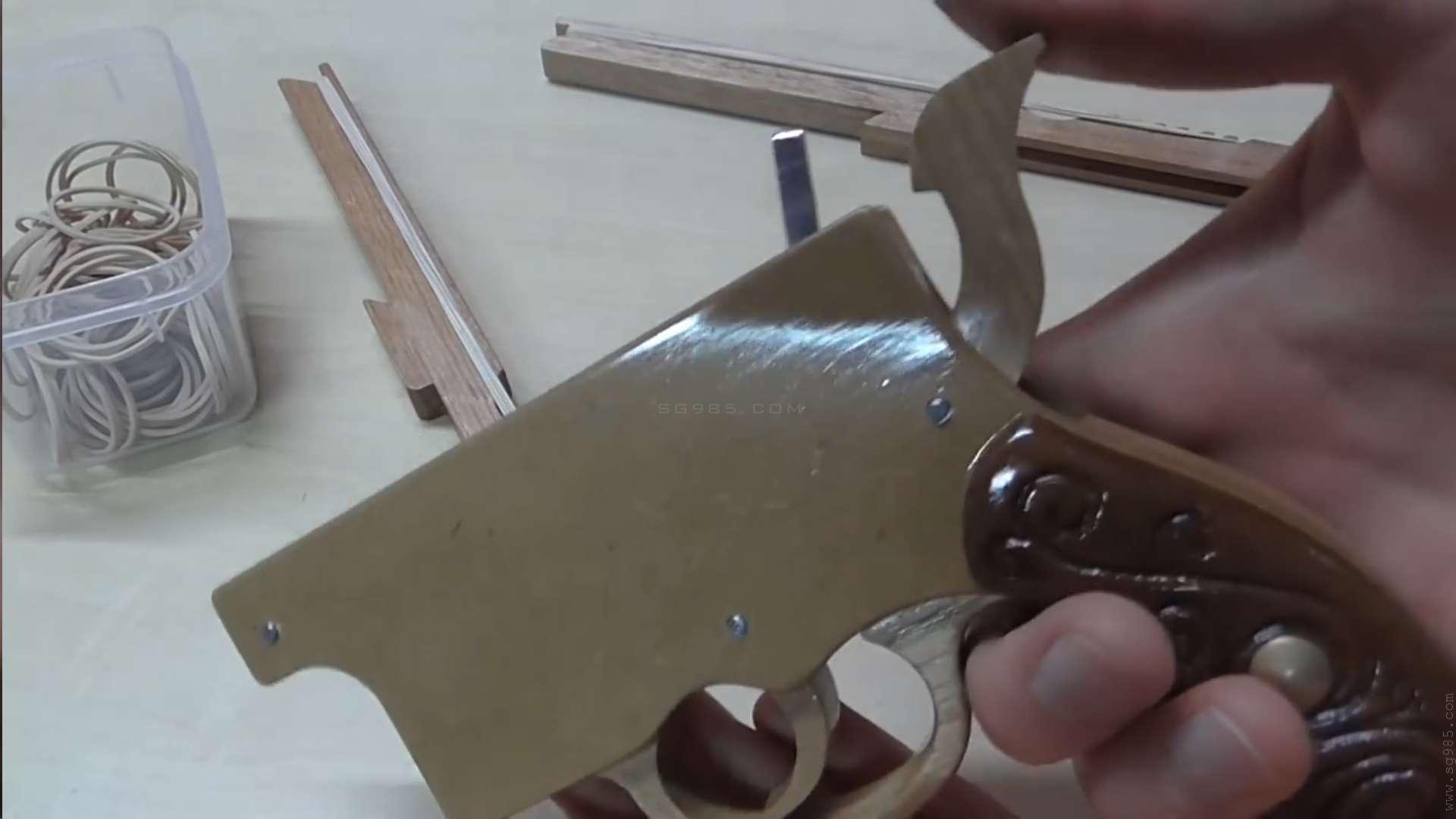 用纸做橡皮筋枪/连发橡皮筋枪如何做WGOG1011用木板制作一把可连发的橡皮筋玩具枪+图纸下载