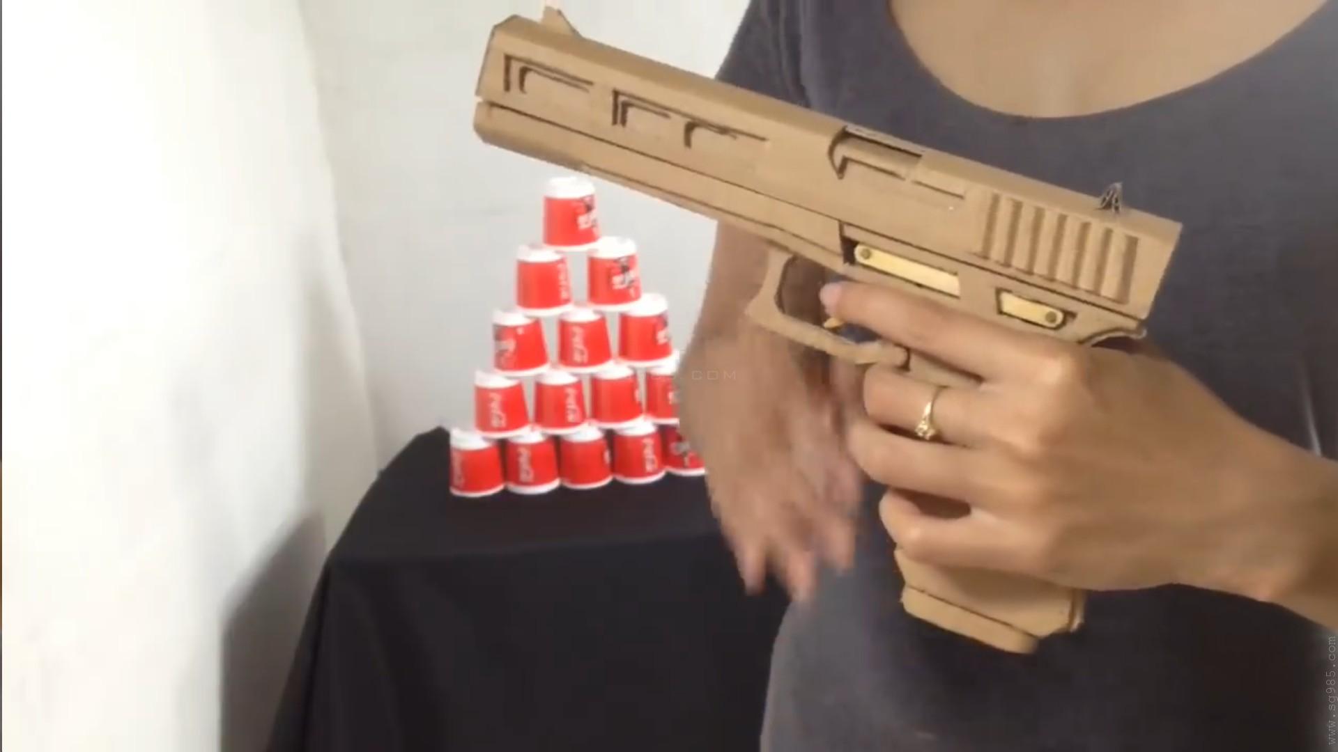 纸板做枪图纸/硬纸板手工枪图纸wgog908纸板制作45式板手枪+制作图纸下载