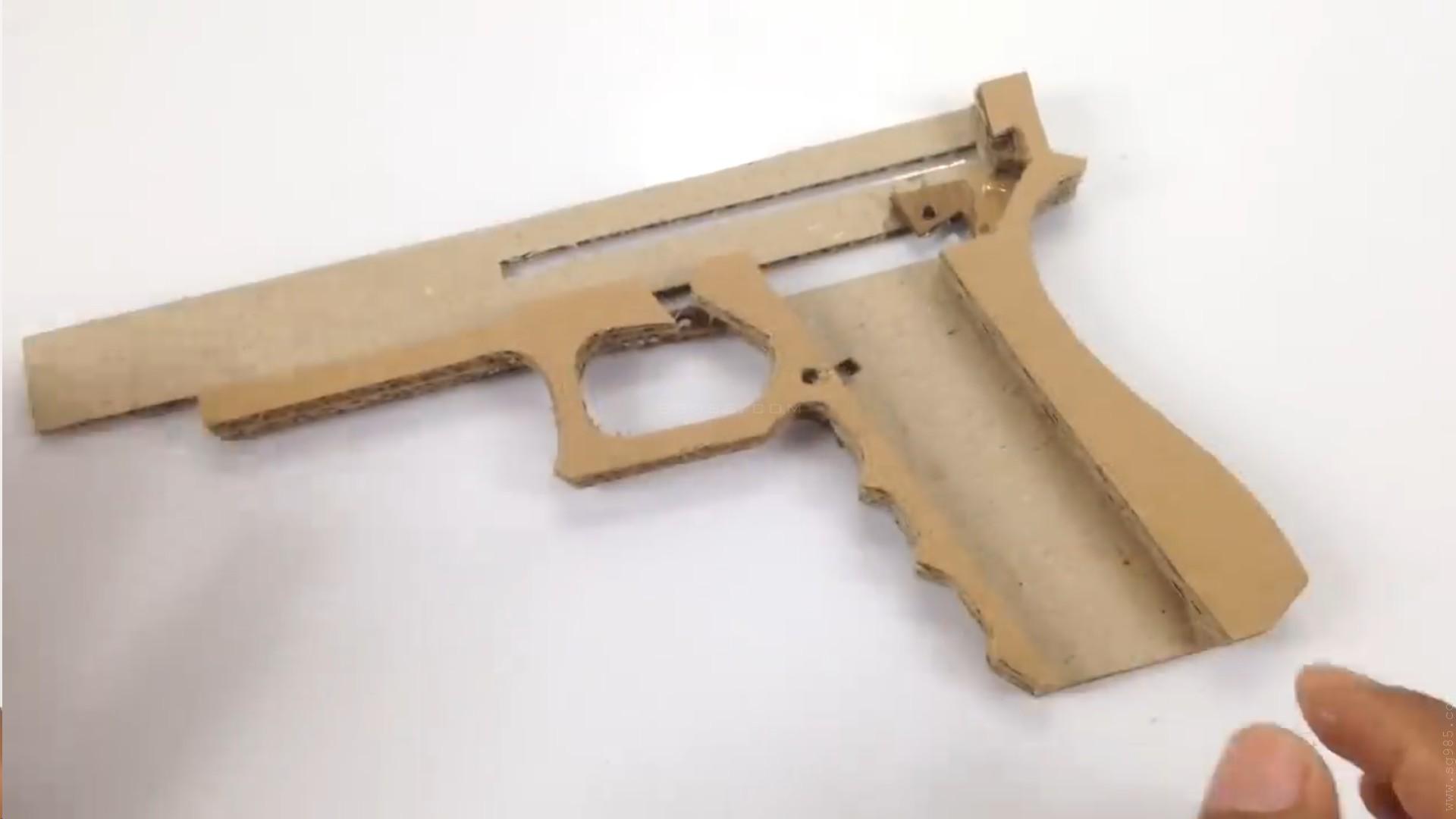 纸板做枪图纸/硬纸板手工枪图纸wgog908纸板制作45式板手枪+制作图纸下载