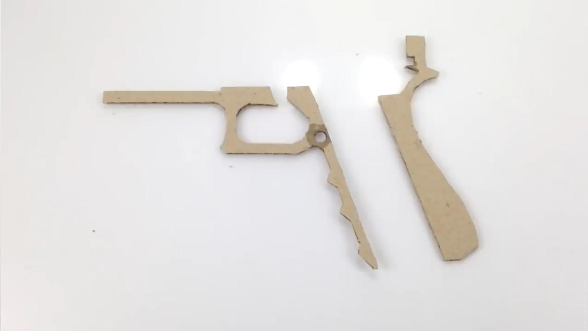 纸板做枪图纸/硬纸板手工枪图纸wgog908纸板制作45式板手枪+制作图纸下载