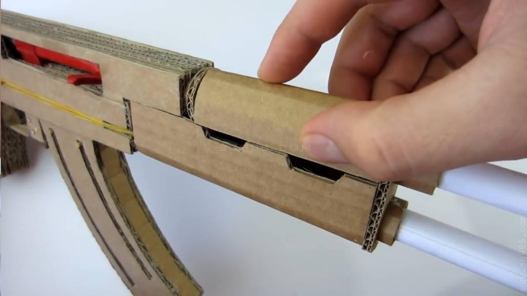 纸板ak47模型图纸/纸板ak47可发射子弹/纸板ak47wgog928用纸板制作一把纸板冲锋枪+制作图纸下载