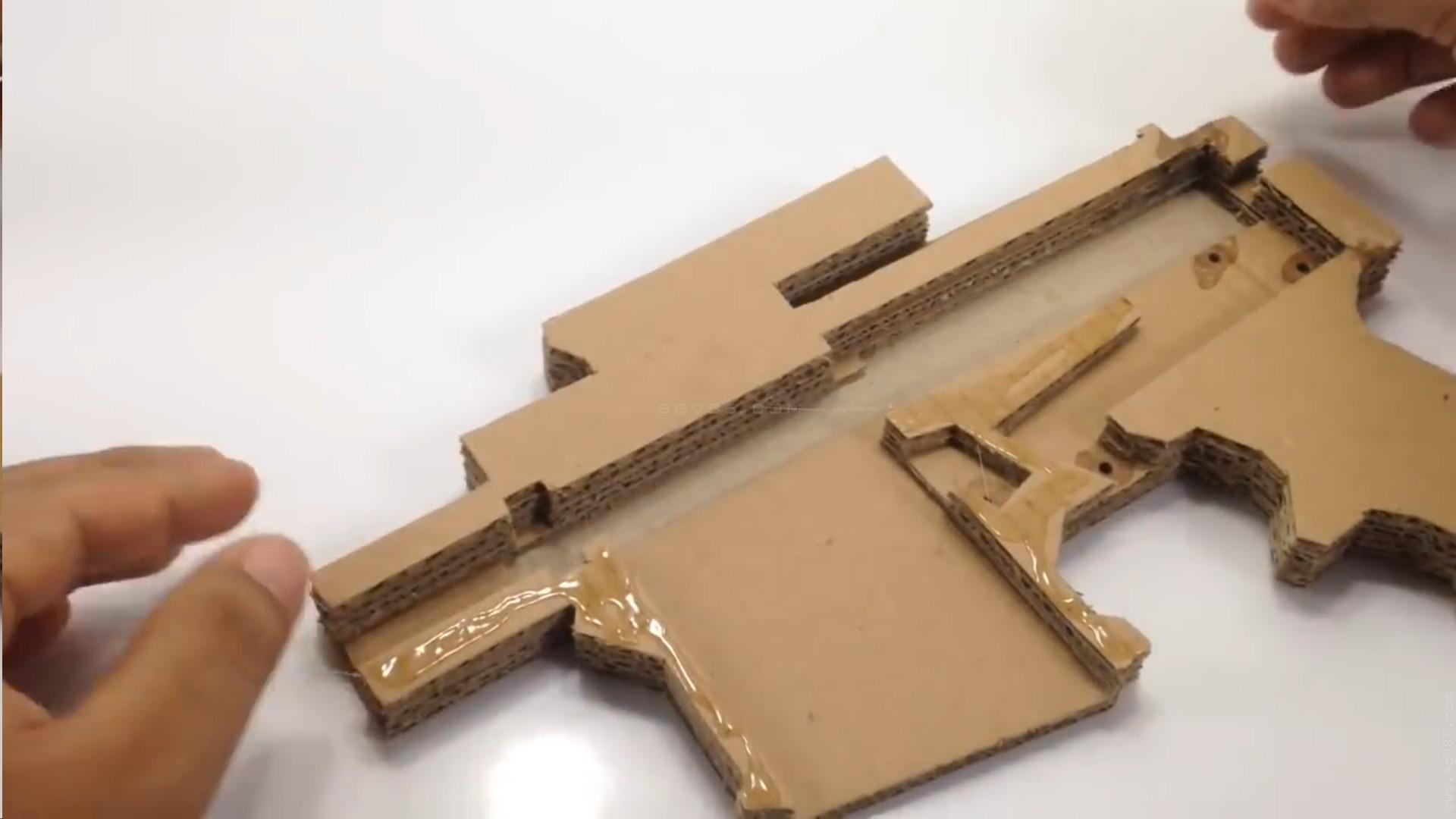 纸板枪设计图/纸板枪图纸awm/wgog909用纸板制作冲锋枪+制作图纸下载