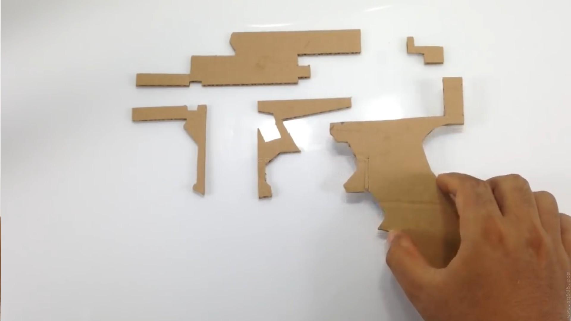 纸板枪设计图/纸板枪图纸awm/wgog909用纸板制作冲锋枪+制作图纸下载