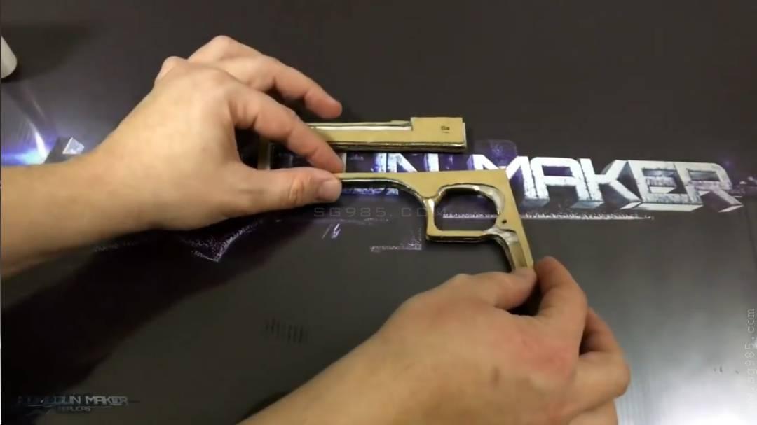 DIY纸板枪/DIY 纸枪/纸板枪怎么做用纸板制作及其精致的自动手枪wgog924+精致制作图纸下载