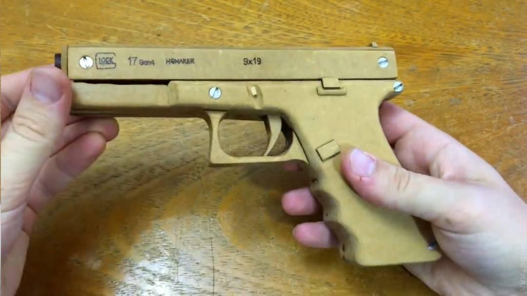 木板枪图纸/激光切割做一把玩具木板枪wgog921激光切割密度板diy木板玩具枪+制作图纸下载