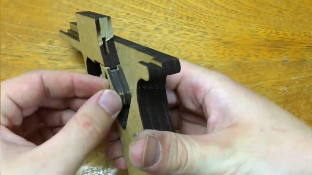 木板枪图纸/激光切割做一把玩具木板枪wgog921激光切割密度板diy木板玩具枪+制作图纸下载