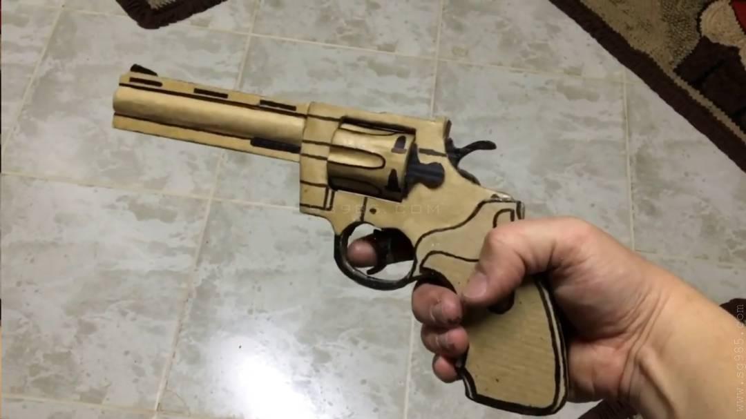 手工纸板枪图纸/手工纸板枪简单wgog920用纸板制作一把做了手枪+制作图纸下载